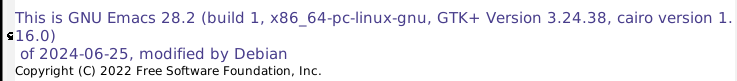 Captura de pantalla de Emacs