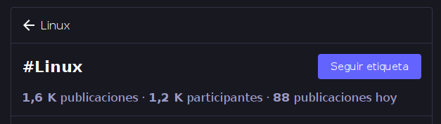 Pantallazo muestra información sobre una etiqueta en Mastodon.
