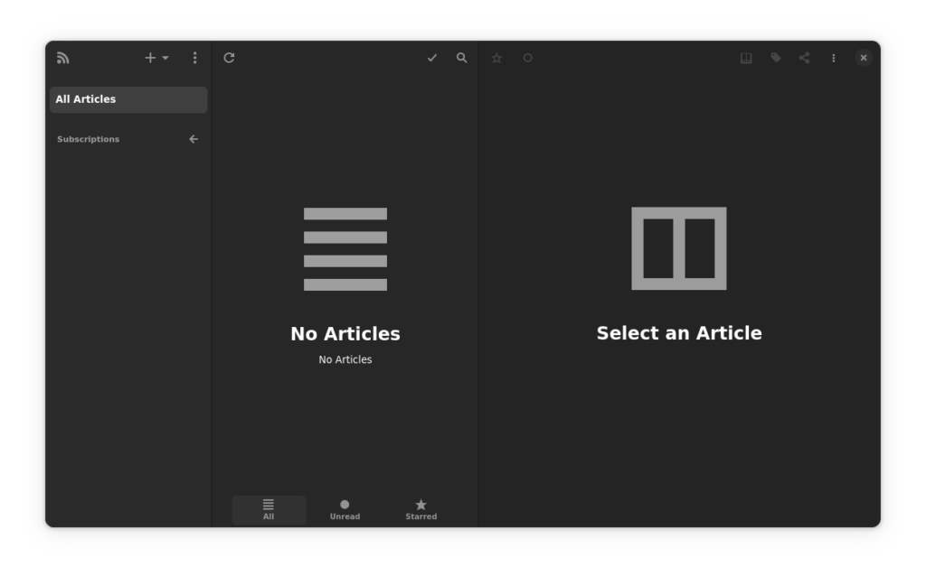 Pantalla principal de NewsFlash.
